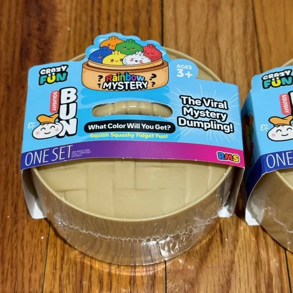 Bun Rainbow Mystery Viral Mystery Dumpling Squishy - Beige (Set of 2) - Picture 2 of 6